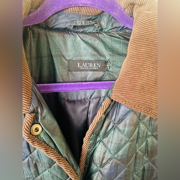 Ralph Lauren Navy and Brown Quilted Puffer Coat - Picture 5 of 13